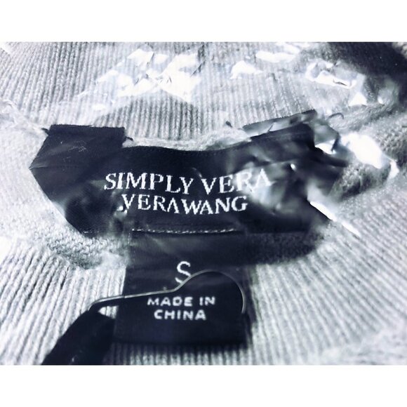 Simply Vera Wang Womens Gray Crew Neck Long Sleeve Knit Tunic Top Sz S New - Picture 5 of 9